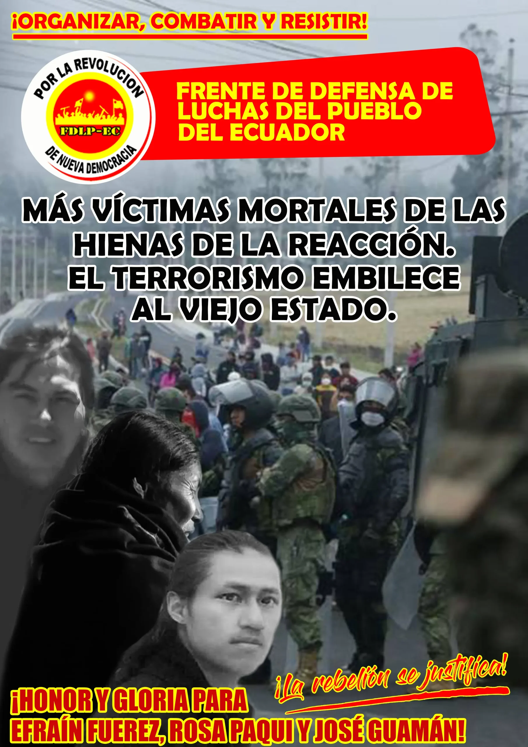[Ecuador] ¡Honor y gloria para Efraín Fuerez, Rosa Paqui y José Guamán!