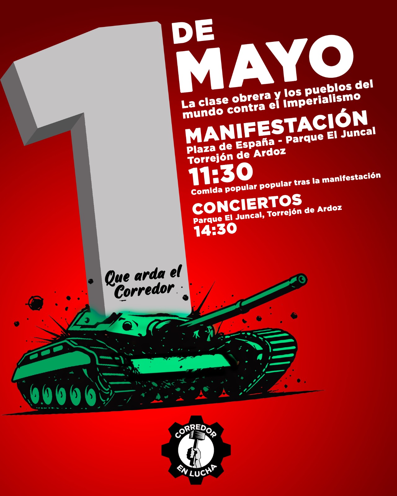 Corredor en Lucha organiza manifestación del Primero de Mayo en Torrejón