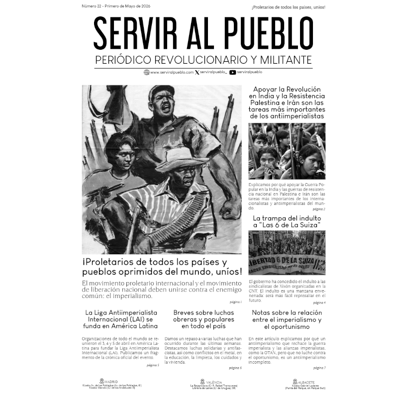 [Nº 22 – Mayo 2026] Editorial: «¡Proletarios de todos los países y pueblos oprimidos del mundo, uníos!»