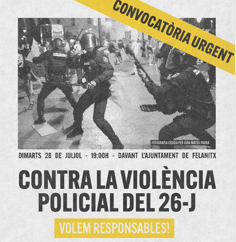Concentración contra la violencia policial en Mallorca tras una marcha histórica
