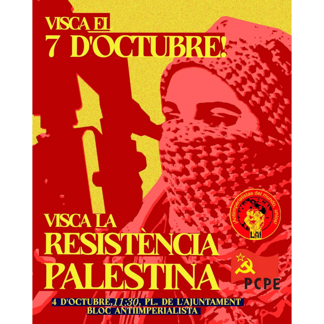 [València] Bloque antiimperialista el 04/10: ¡Viva el Diluvio de Al-Aqsa!